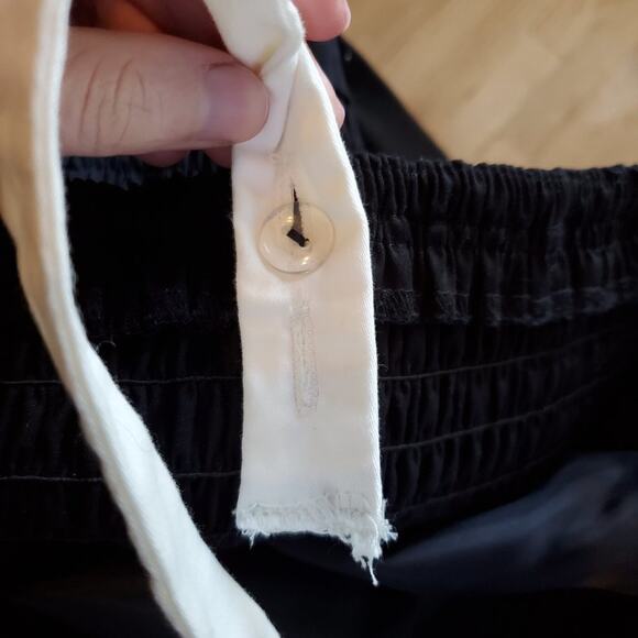 Vintage 90s Y2K Black White Trim Sleeveless Midi Dress Goth Summer VIbes Size 24 - Picture 6 of 11